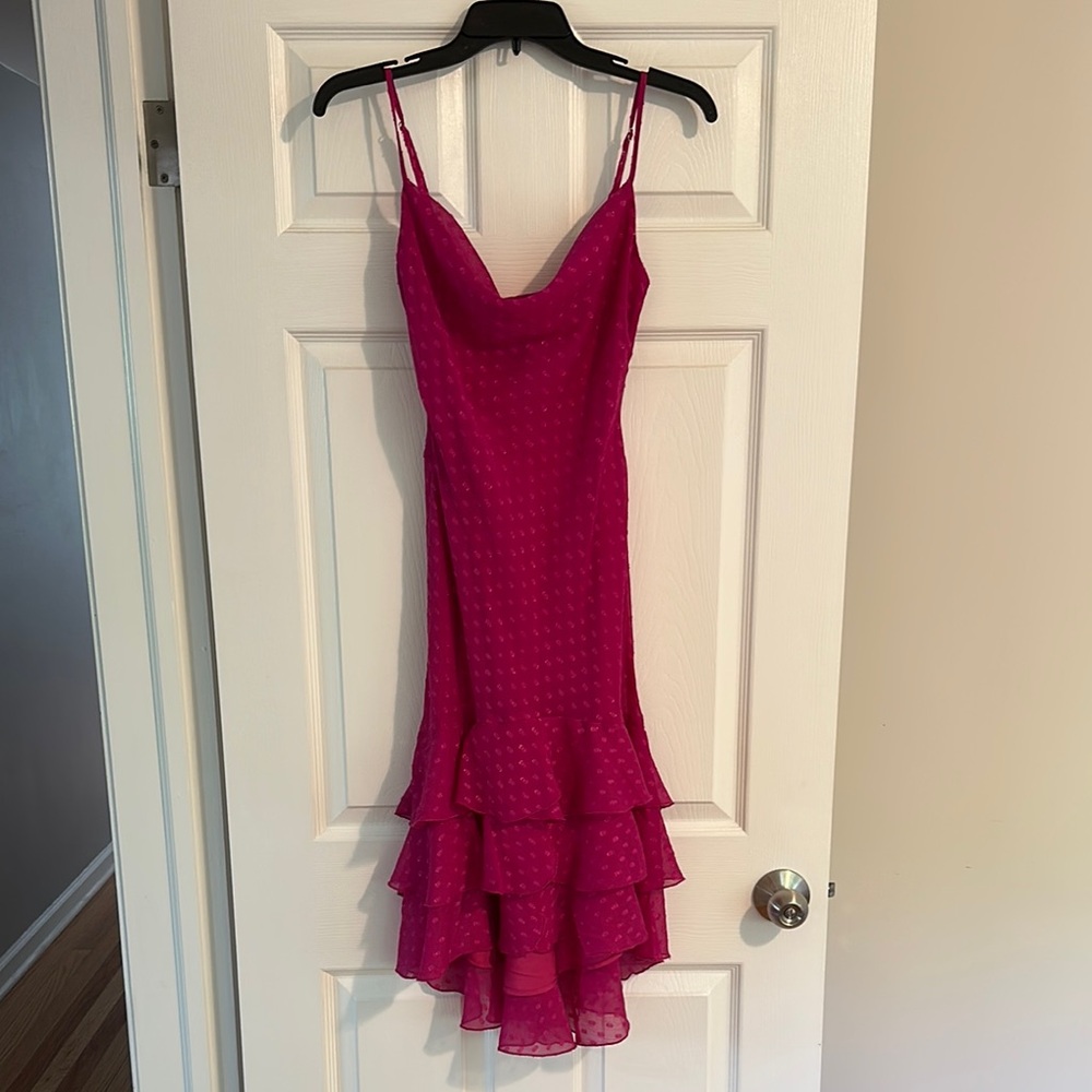 NWT Betsey Johnson Pink Ruffled Tiered Sundress